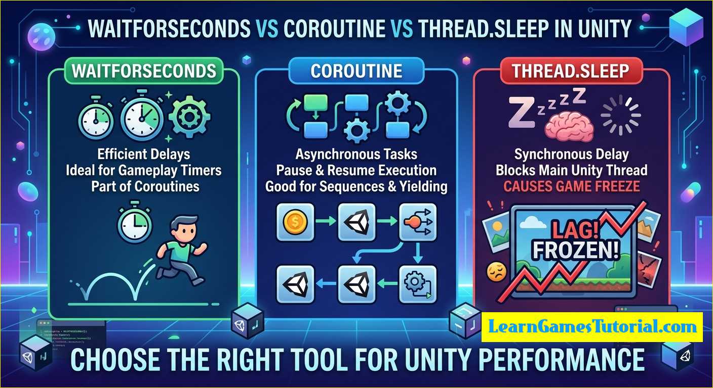 WaitForSeconds vs Coroutine vs Thread.Sleep in Unity